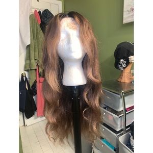 Honey blonde/light brown human hair wig. 20 inch